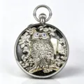 Exquisite Vintage Owl Relief Starry Night Pocket Watch Retro Alloy Music Pocket Watch - Silver Black Gold-P5802C