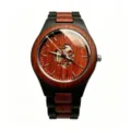 Wooden watch zebra wood mechanical watch quartz men vintage style luxury wristwatch 1pc - Watch Only / Black Red Wood