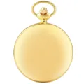 Classic gold smooth pocket watch, vintage quartz timepiece with necklace chain for men and women. - Rectangle Slim Pendant + Leather Cord / Gold