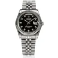 Orologio uomo quarzo Holuns acciaio inossidabile quadrante nero lusso elegante - Cassa Argento Quadrante Nero