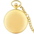 Classic vintage gold pocket watch with chain for men and women, smooth design gift. - Thick Waist Chain / Gold