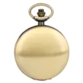 Vintage bronze quartz pocket watch with brushed metal finish, classic round gift timepiece. - Rectangle Slim Pendant + Leather Cord / Bronze