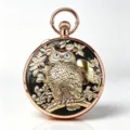Vintage Owl Relief Starry Sky Music Pocket Watch Antique Alloy Flip Musical Pocket Watch - Rose Gold Gold-P5805C