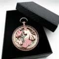 Alice in Wonderland rose gold mechanical pocket watch music box with exquisite gift box packaging - Gift Set / Rose Gold