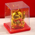 Statuetta gatto portafortuna solare per cruscotto auto e decorazione domestica oro. - 16 / Oro