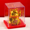 Statua gatto fortuna solare, gatto portafortuna dorato per cruscotto auto e decorazione casa. - 11 / Oro