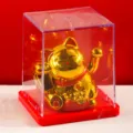 Gatto fortunato dorato solare ornamento cruscotto auto statuetta carina per decorazione domestica - 15 / Oro