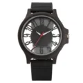 Wooden quartz watch with hollow transparent dial and comfortable strap for men vintage style - Ebony Wood Digital Dial