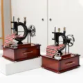 Vintage sewing machine music box decorative piece gift for girls home desktop decor. - YL2018