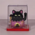 Simpatico gatto fortunato solare auto ornamento decorazione da scrivania all'ingrosso - 18 / Nero