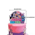 Set de topper de pastel de cumpleaños cazadores de demonios k-pop decoración 16x12cm - Adorno Grande para Tarta 1pz