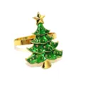 Portatovaglioli albero di natale oro verde lega decorazione tavola festa accessorio cena - Albero Verde Oro / Oro