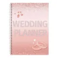 Rose gold glitter wedding planner notebook cover detail showing diamond letters. - Pink Wedding Planner