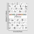 ADHD cleaning planner notebook with spiral binding and household chore checklist icons for daily use. - Annual Cleaning Planner (Frosted Cover)