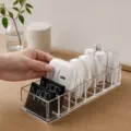 Clear acrylic cosmetic organizer with multiple grids for desktop makeup storage box. - 8-Slot Style (3941) / Clear