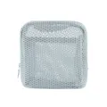 Portable mesh cosmetic bag, large capacity zipper makeup pouch for daily storage use. - Gray