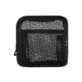 Black mesh cosmetic pouch portable zipper makeup bag small travel organizer storage bag - Black