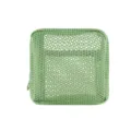 Grüne Netztasche Kosmetiktasche, tragbarer kleiner Tofu Make-up Organizer mit Reißverschluss. - Matcha Grün
