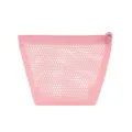 Rosa Netz Kosmetiktasche tragbare Reißverschluss Make-up Tasche für Lippenstift und Damenbinden - Holz Pfirsich Rosa (XS)