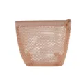 Tragbare Mesh Kosmetiktasche, nude Make-up Etui mit Reißverschluss für Lippenstift und mehr - Nude Pfirsich Aprikose (XS)