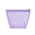 Lila Mesh Kosmetiktasche, tragbare kleine Reißverschlusstasche für Lippenstift und Make-up. - Hellviolett (XS)