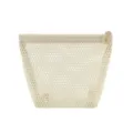 Beige Netz Kosmetiktasche tragbare Reißverschluss Make-up Tasche atmungsaktive Aufbewahrung - Elfenbeinweiß (XS)