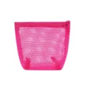 Rosa Netztasche Kosmetiktasche tragbare Reißverschluss Aufbewahrungstasche Make-up Etui 1Stk - Rosarot (XS)