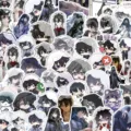 60 Stk. Dunkle Geist Anime Cartoon Graffiti Aufkleber wasserdichte Sticker für Koffer Tasse - Geister-Serie
