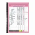 Pink spiral bill tracker notebook for monthly budget and financial planning management. - Pink Ledger