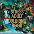Adult coloring book for stress relief, jungle waterfall design painting book SKU - Forest Waterfall Coloring