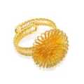 Fibbia per tenda in filo metallico dorato fiore anello tovagliolo accessorio decorativo - Oro / Giallo