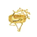 Fermatenda cervo in metallo dorato fascia a molla lusso decorazione casa accessorio - Giallo