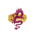 Fermatenda drago cinese creativo, clip per tenda in metallo dorato per decorazioni. - Oro / viola-rosso