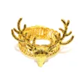 Fermatenda testa di cervo in metallo dorato fibbia a molla decorazione natalizia accessorio casa - Oro / Giallo