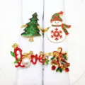 Set di 4 portatovaglioli di Natale in metallo con strass per decorazione tavola festa. - Stile 1 / Four-Piece Set