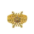 Fibbia per tenda a fiocco di neve dorata con cristalli, elegante fermatenda a molla. - Giallo