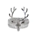 Fermatenda testa di cervo in metallo argento molla elastica decorazione finestra - Argento