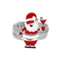 Fermatenda Babbo Natale di Natale con molla argento clip per tenda decorazione festa casa - Argento