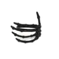 Black skeleton hand napkin ring for Halloween table decor, gothic party dining accessory. - Ghost Hand / Black
