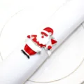 Vista dettagliata dell'anello per tovagliolo Babbo Natale strass, decoro tavola. - Stile Babbo Natale