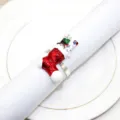 Anello portatovagliolo calza di natale rosso decorazione tavola hotel in metallo chic - Stile Calza di Natale