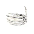 Silver skeleton hand napkin ring for Halloween table decor, gothic holiday party dining accessory. - Ghost Hand / Silver