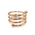 Portatovaglioli a spirale in metallo oro rosa con sfere, decorazione tavola elegante. - Oro rosa