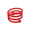 Red metal spring napkin ring with double spherical ends for table setting decor and hotel use - Red