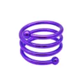 Purple metal spring napkin ring with dual ball design, elegant table decor accessory variant. - Purple