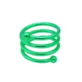 Green metal spring napkin ring with double beads, perfect for table decor and hotels. - Green