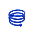 Blue metal spring napkin ring rotating double bead towel buckle for elegant table decor - Blue