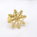 Gold snowflake napkin ring for Christmas table decor alloy dinner party table setting - 32 Gold