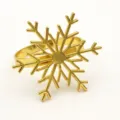 Gold metal snowflake napkin ring for Christmas table decor, elegant holiday dining accessory. - 34 Gold