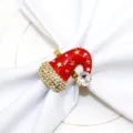 Christmas rhinestone napkin ring metal napkin holder festive table decor for hotel - 40